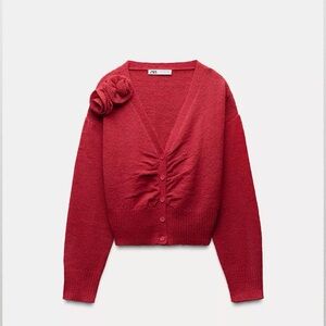 Zara Deep Red Women's Cardigan size small